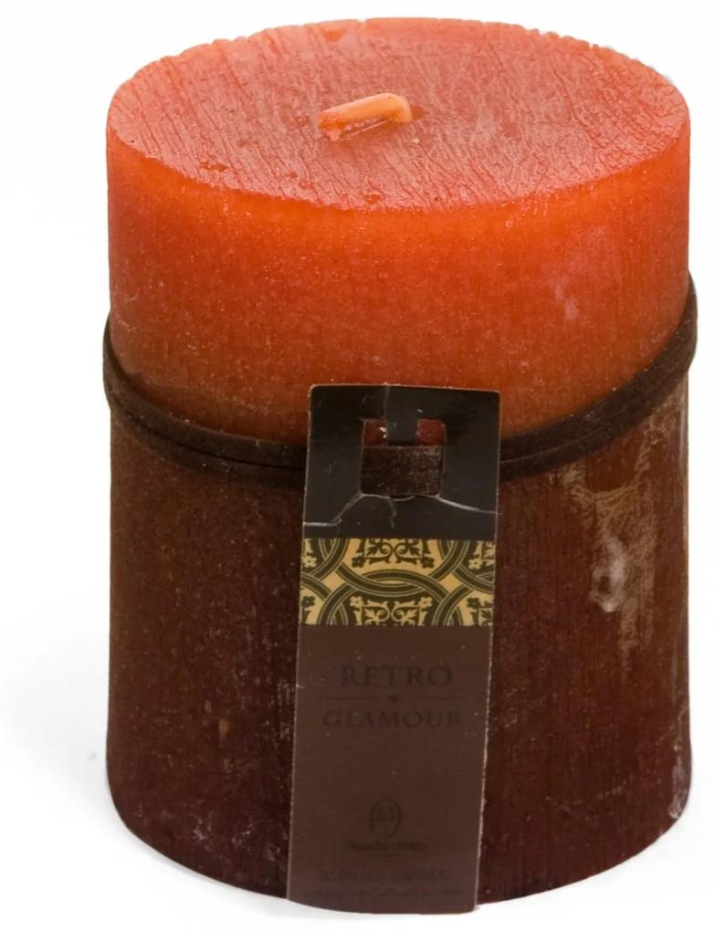 Lumanare parfumata maro-portocalie.6x8 cm