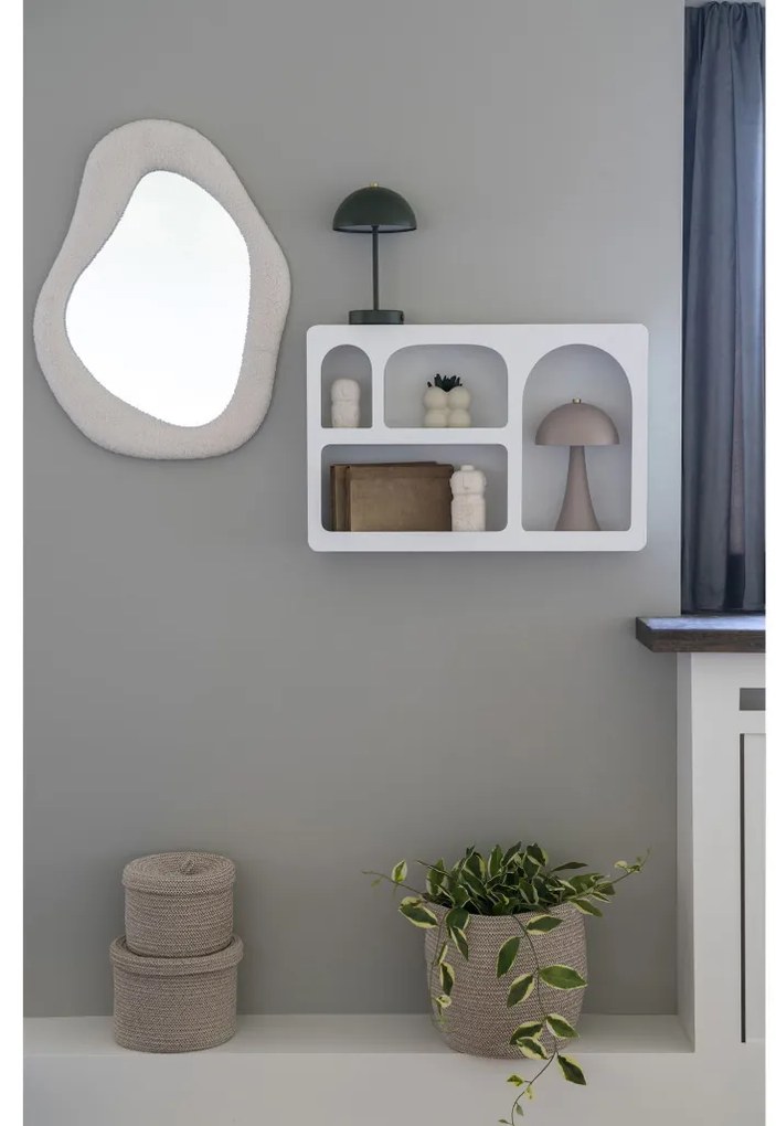 Oglindă Bosa, plușată, albă 46,5x61 cm