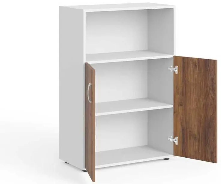 Dulap mediu Manager 79,8 x 42,2 x 119,5 cm, nuca warmia / alb