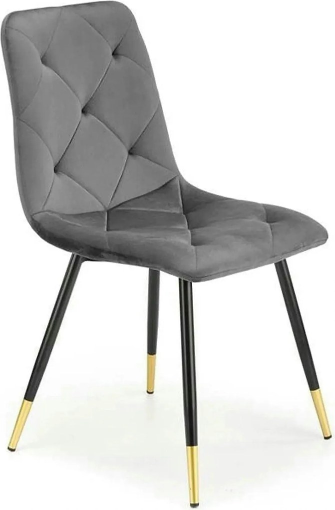 Scaun gri inchis K438, stofa catifelata/metal, 45x50x86 cm