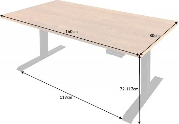Birou cu inaltime reglabila electrica Oak Desk 160cm