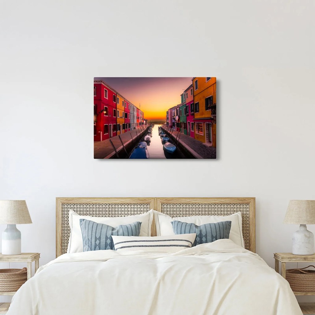 Tablou - Apus de soare, insula Burano, Veneția, Italia (90x60 cm)