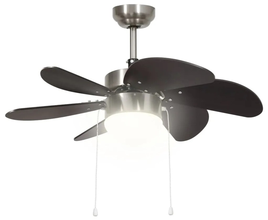 Ventilator de tavan cu iluminare, maro inchis, 76 cm Maro inchis