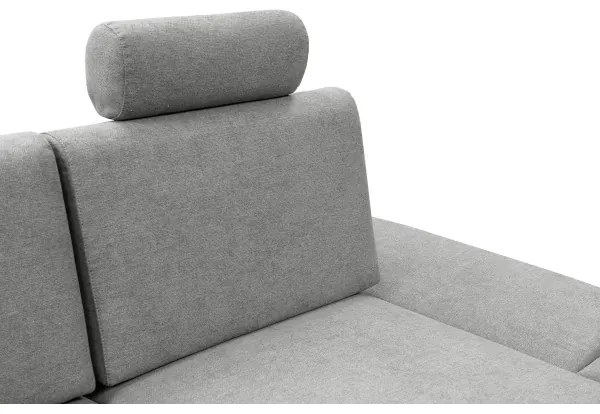 Colțar tapițat extensibil AVESTA, formă L, partea dreaptă, gri, cu spațiu de depozitare