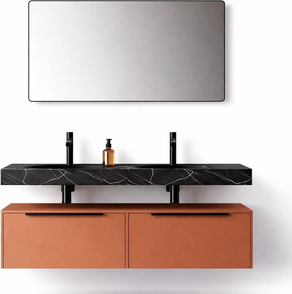 Set lemn masiv mobilier baie suspendat Avena 120 cm Personalizabil