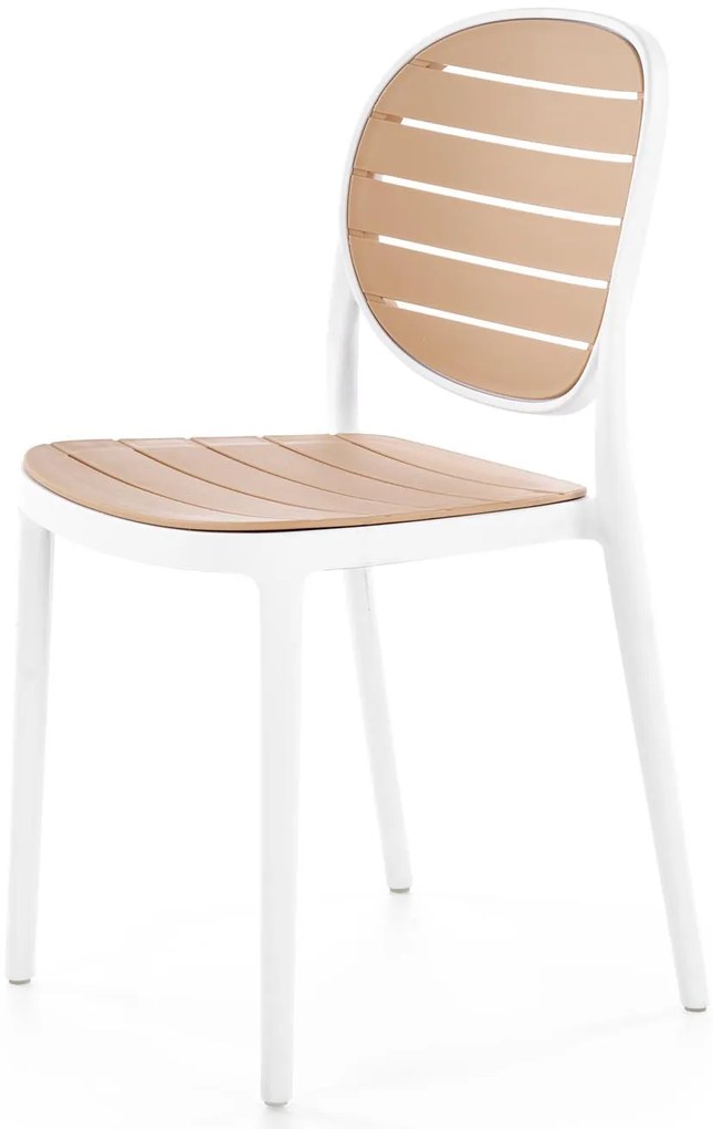 Scaun de grădină Karter (alb + natural). Promo -6%. 1092584