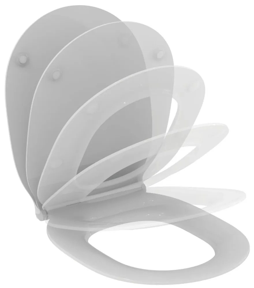 Capac WC ultra plat, 365 x 445 x 50 mm, alb Alb