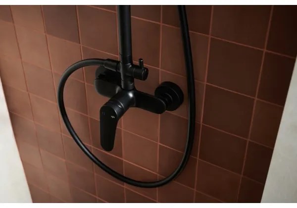 Set de duș cu baterie KFA Armatura 5556-910-81 OTAVA alamă/negru mat