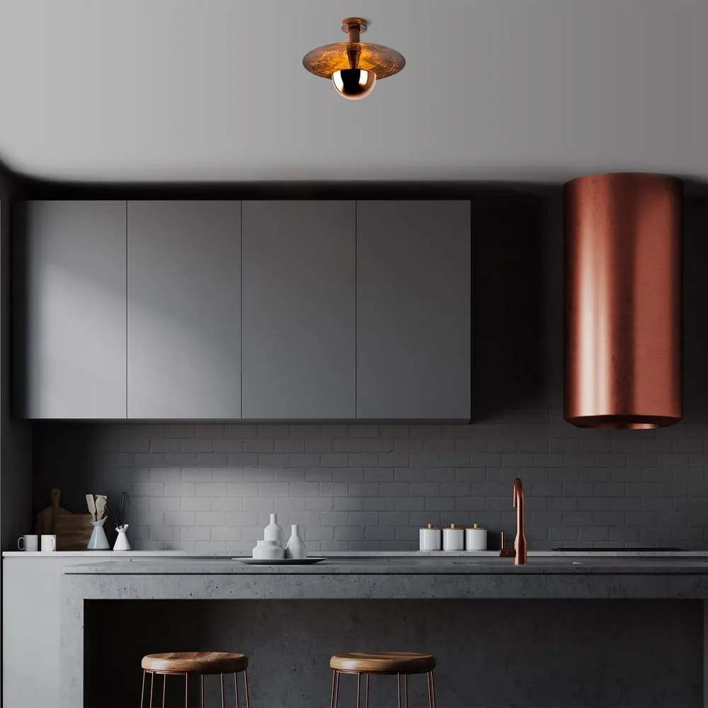 Plafonieră arămie cu abajur din metal ø 38 cm Kurt – Opviq lights