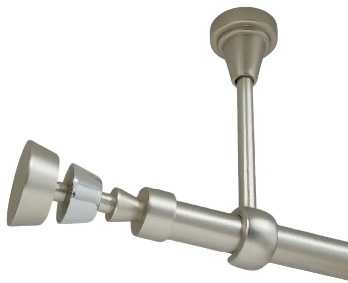 Galerie simpla prindere tavan fara inele afina 19 mm crom mat (Alege marime: 300 cm)