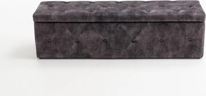 Bancheta dormitor tapitata Extravagancia, gri antic