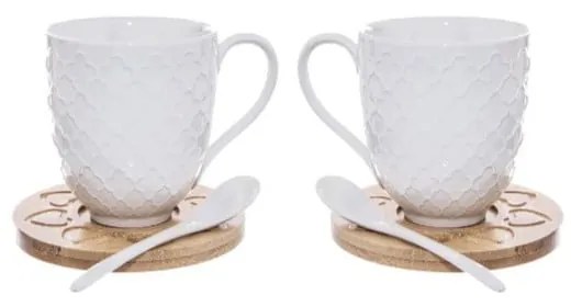 Set de 2 căni de porțelan 370 ml Whiteline - Orion