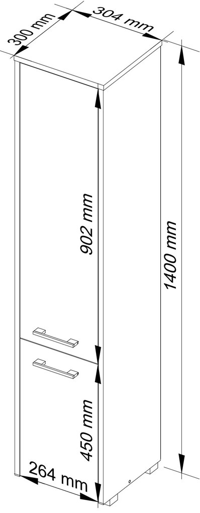 Dulap de baie Farid TYP4 (alb + gri). 1070850