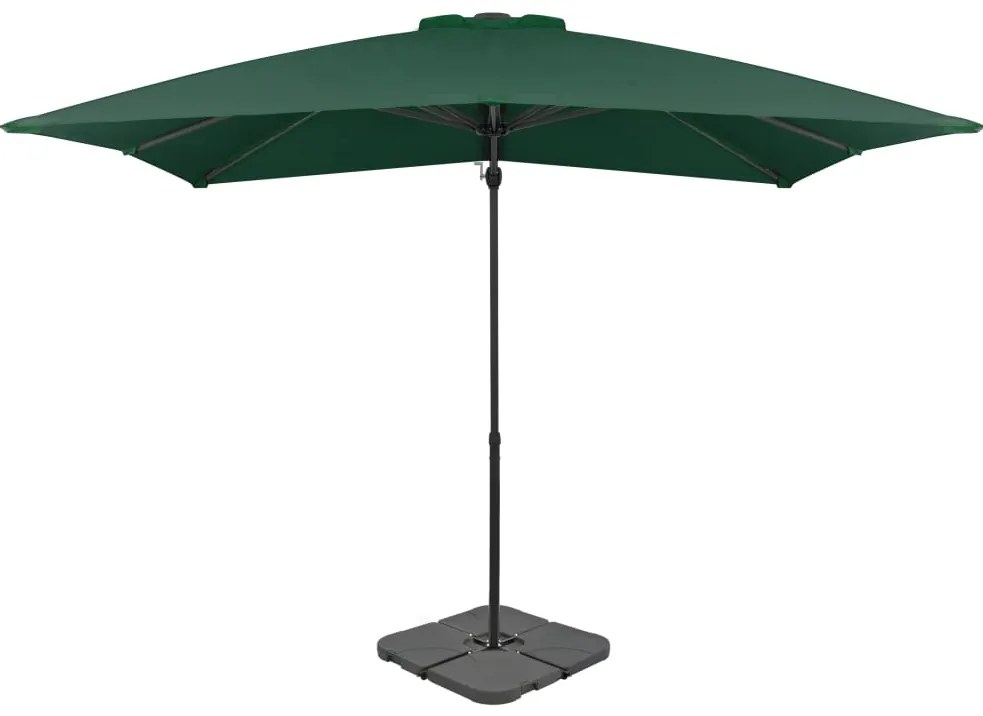vidaXL Umbrelă de soare de grădină, bază portabilă, verde