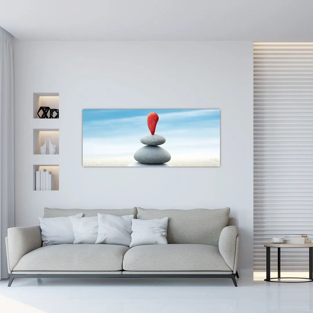 Tablou -Echilibru cu pietre (120x50 cm)