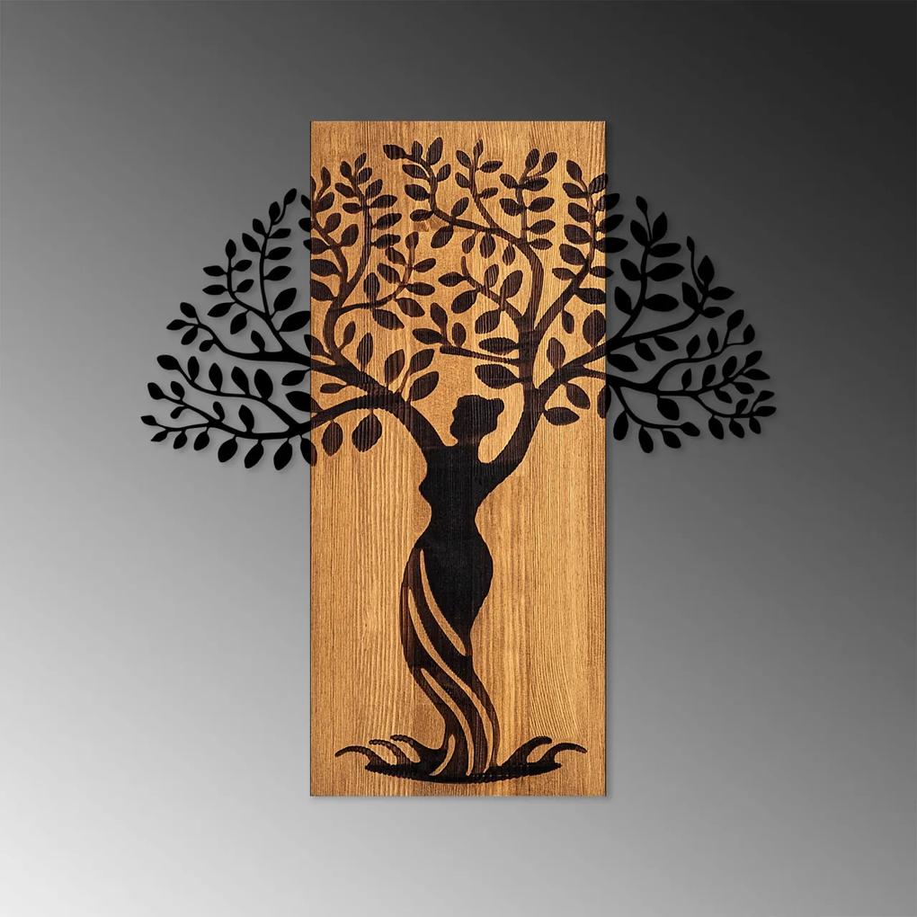 Accesoriu decorativ de perete din lemn Woman tree 3