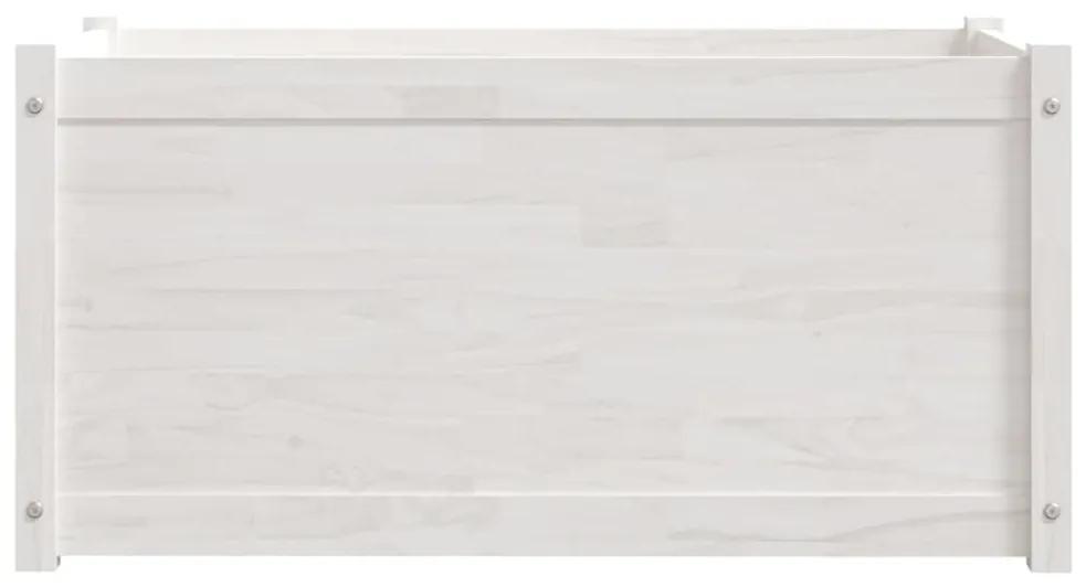 Jardiniera de gradina, alb, 100x50x50 cm, lemn masiv de pin 1, Alb