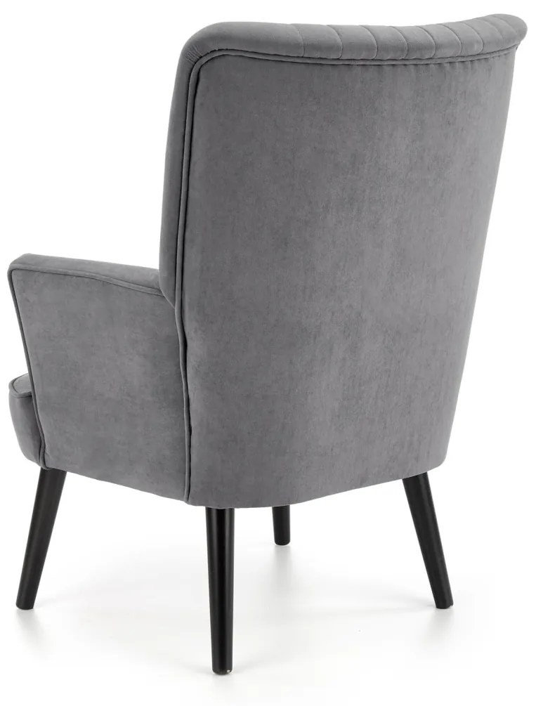 Fotoliu tapitat Delgado Velvet gri – H100 cm