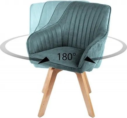 Set de 2 scaune pivotante Livorno catifea petrol