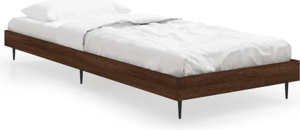 vidaXL Cadru pat fără saltea, stejar maro 75x190 cm lemn prelucrat