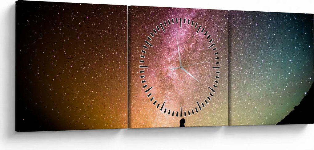 Tablou - cerul plin de stele (cu ceas) (90x30 cm)