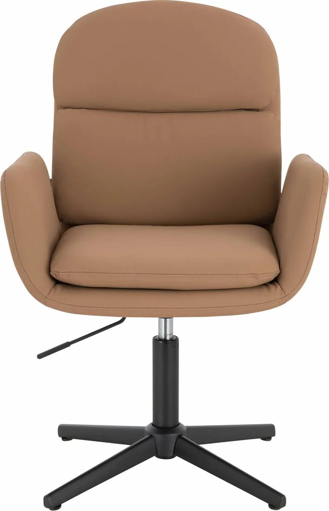 HR480CROSS Scaun Caramel Piele Ecologica Premium Soft cu Bază Neagră