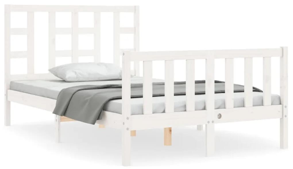 3191942 vidaXL Cadru de pat cu tăblie dublu mic, lemn masiv