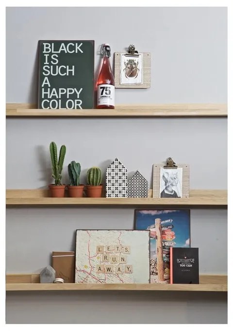 Raft în culoare naturală pentru fotografii din lemn masiv de stejar 170 cm Photoframe – vtwonen