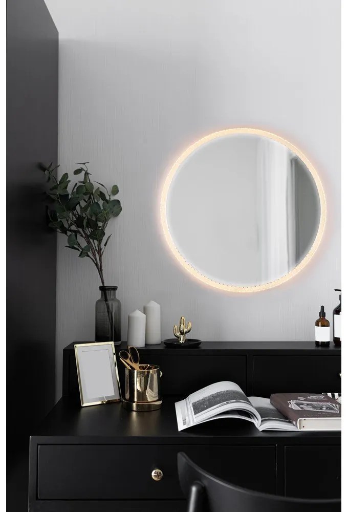 Oglindă de perete cu led ø 60 cm Yuna – Mirrors and More