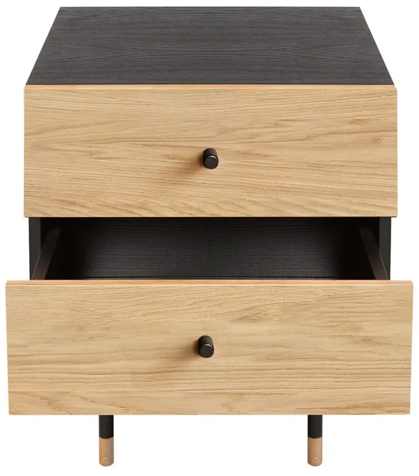 Noptieră în culoare naturală cu aspect de lemn de stejar Jugend – Woodman