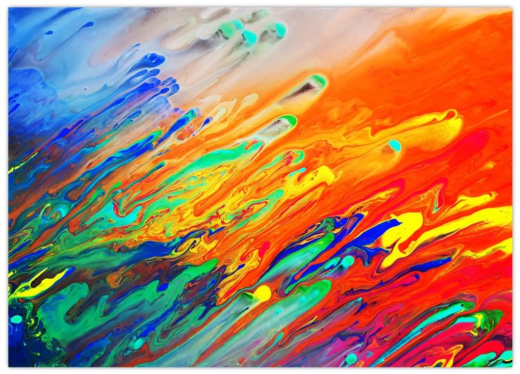 Tablou pe sticlă - Abstract colorat (70x50 cm)