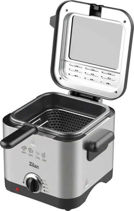 Friteuza electrica ZILAN ZLN4185 - 2.5L, 1600W, termostat reglabil 130-190°C, inox