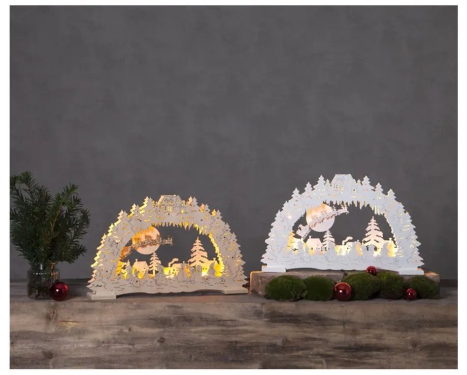 Decorațiune luminoasă cu LED Star Trading Ulm, înălțime 27 cm, alb