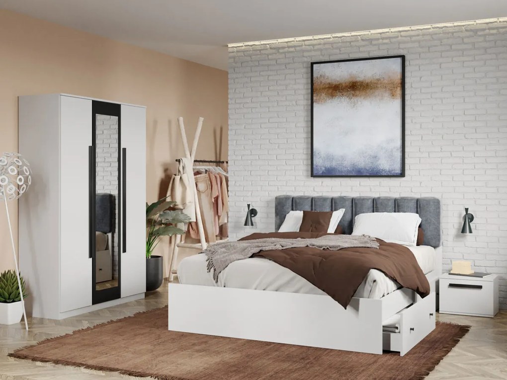 Set mobila dormitor 4 piese Alb Nude C08