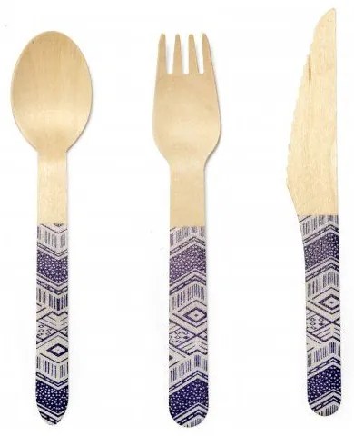 Set de tacâmuri din lemn - tribal