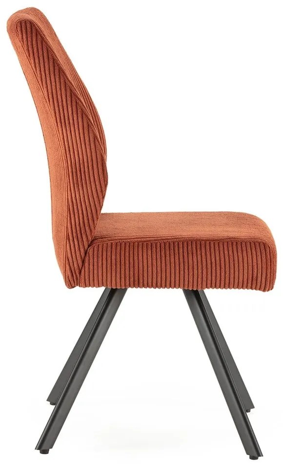 Scaune de dining portocalii 2 buc. din catifea reiată Anibal – Marckeric