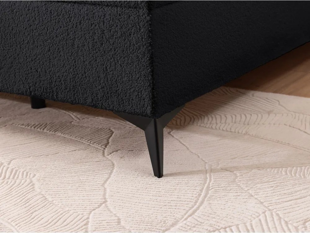 Pat boxspring negru cu spațiu de depozitare 180x200 cm Ornes – Ropez