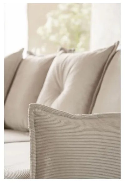 Colțar bej extensibil cu tapițerie din catifea reiată (colț variabil) Lazy Lukka – Miuform