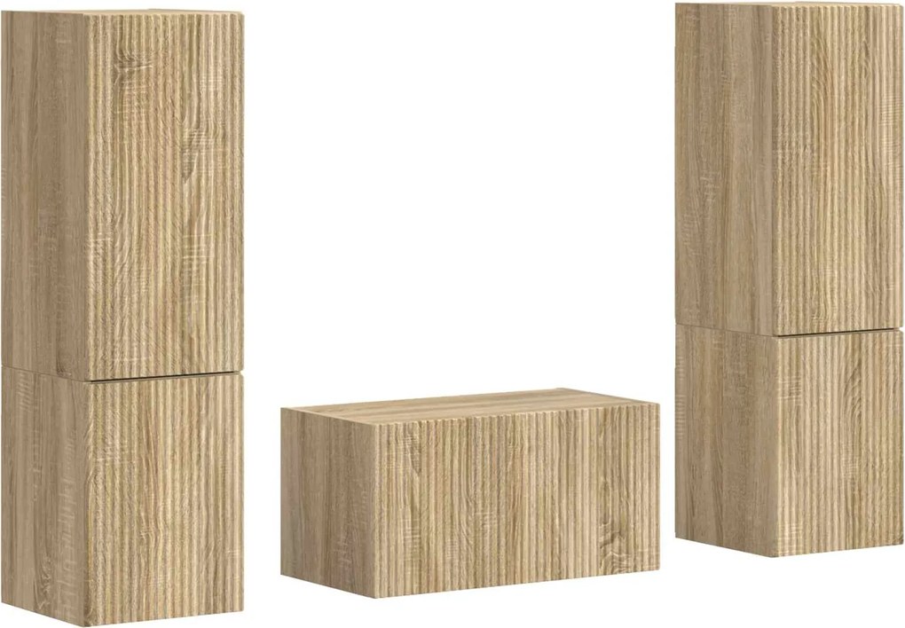 vidaXL Set comodă TV 5 pcs Stejar Sonoma Lemn compozit