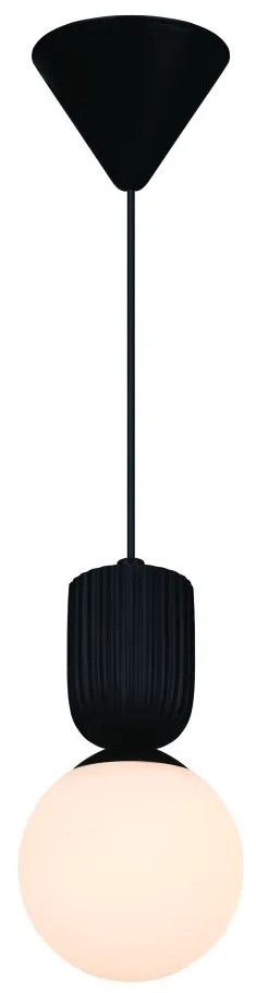 Pendul cu Forma Organic din Ceramica si Sticla, Sadie negru