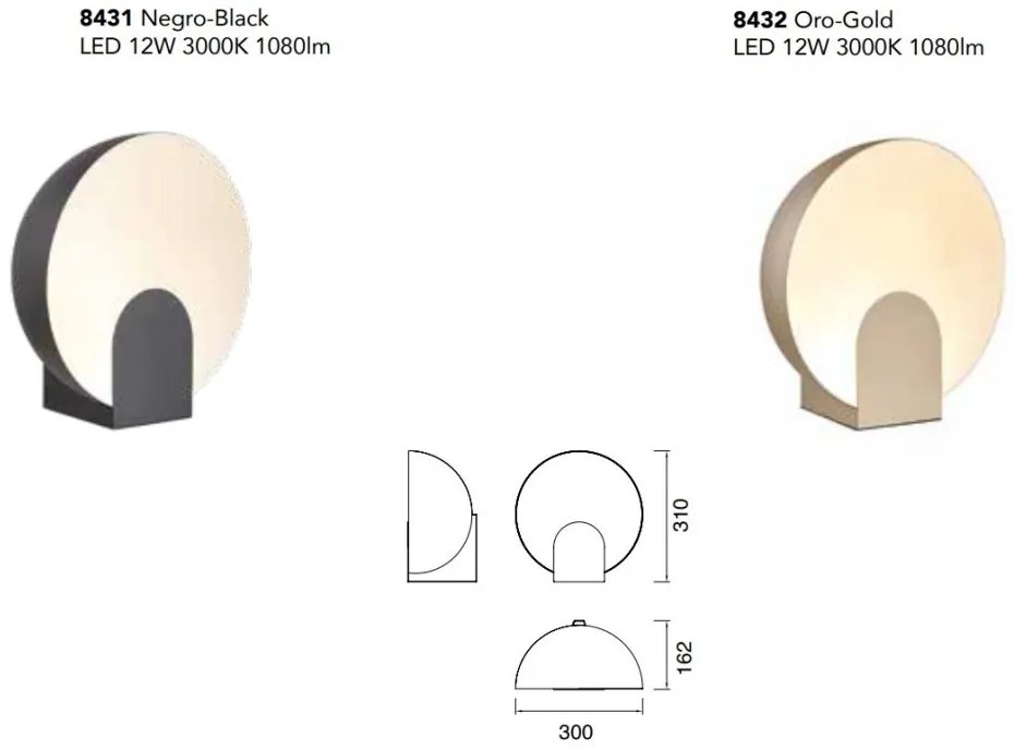 Veioza, Lampa de masa LED design ambiental OCULO auriu