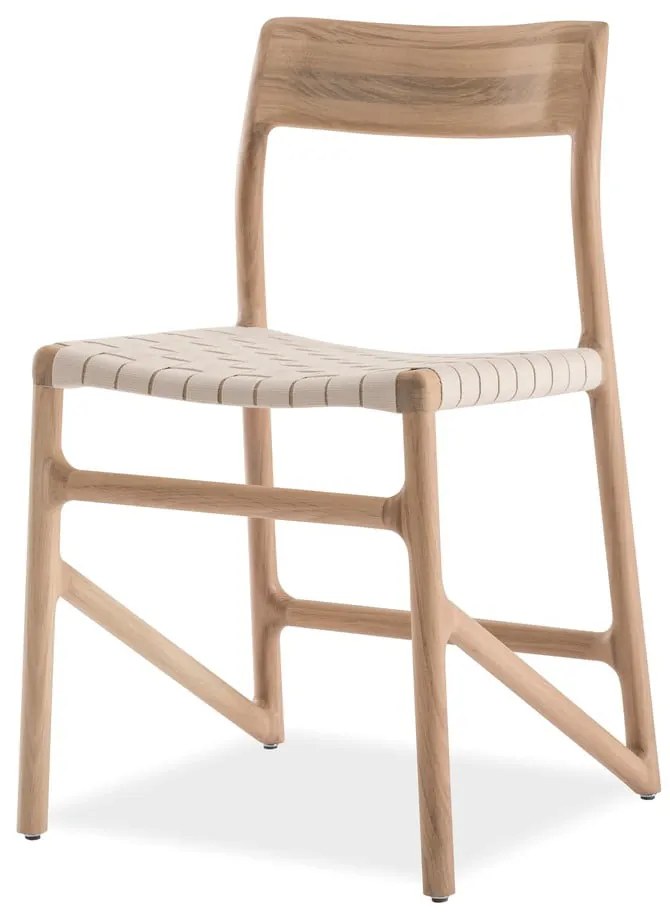 Scaun din lemn masiv de stejar Gazzda Fawn, alb