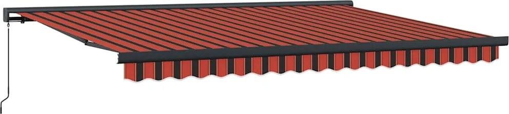 vidaXL Copertină retractabilă portocaliu/maro 4,5x3 m, textil/aluminiu