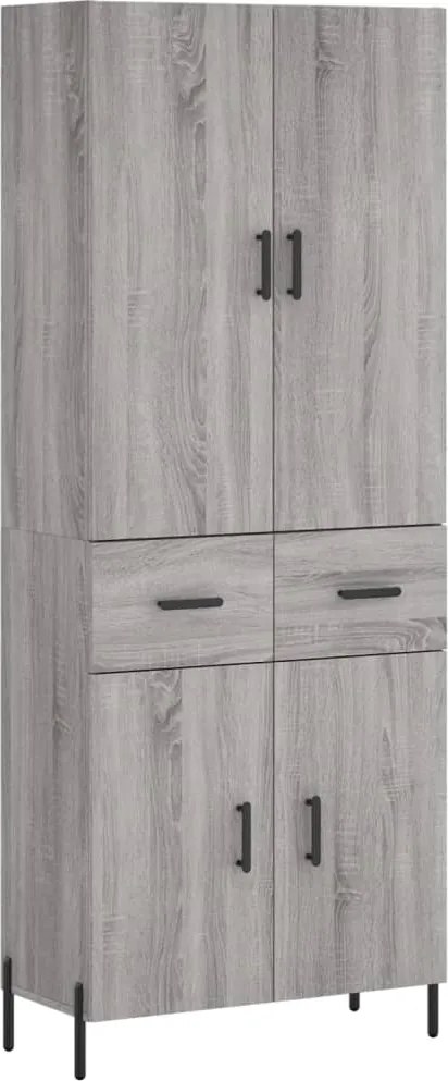 vidaXL Dulap înalt, gri sonoma, 69,5x34x180 cm, lemn compozit