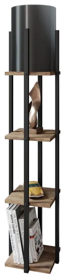 Lampadar cu rafturi NORA 1xE27/40W/230V negru/maro