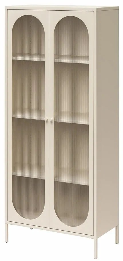 Vitrină crem din metal 80x186x40 cm Luna – Støraa