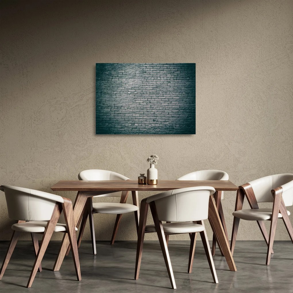 Tablou pe sticlă cu perete din cărămidă (70x50 cm)