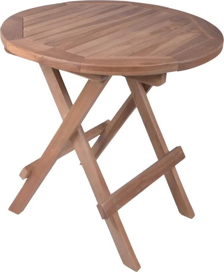 Masă auxiliară de grădină rotundă din lemn de tec ø 50 cm Luang – Garden Pleasure