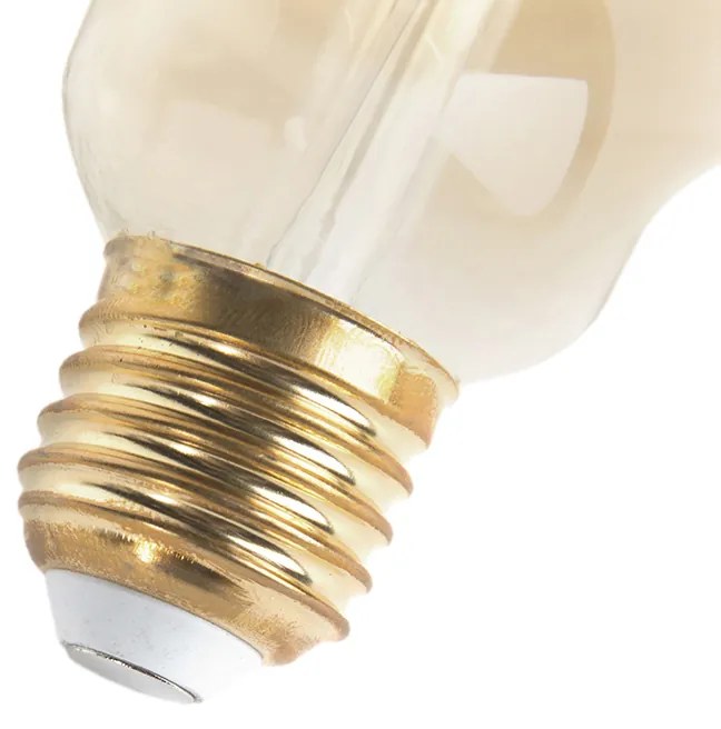 Set de 3 becuri LED cu dimmer E27 G125 auriu 5W 450lm 2200K