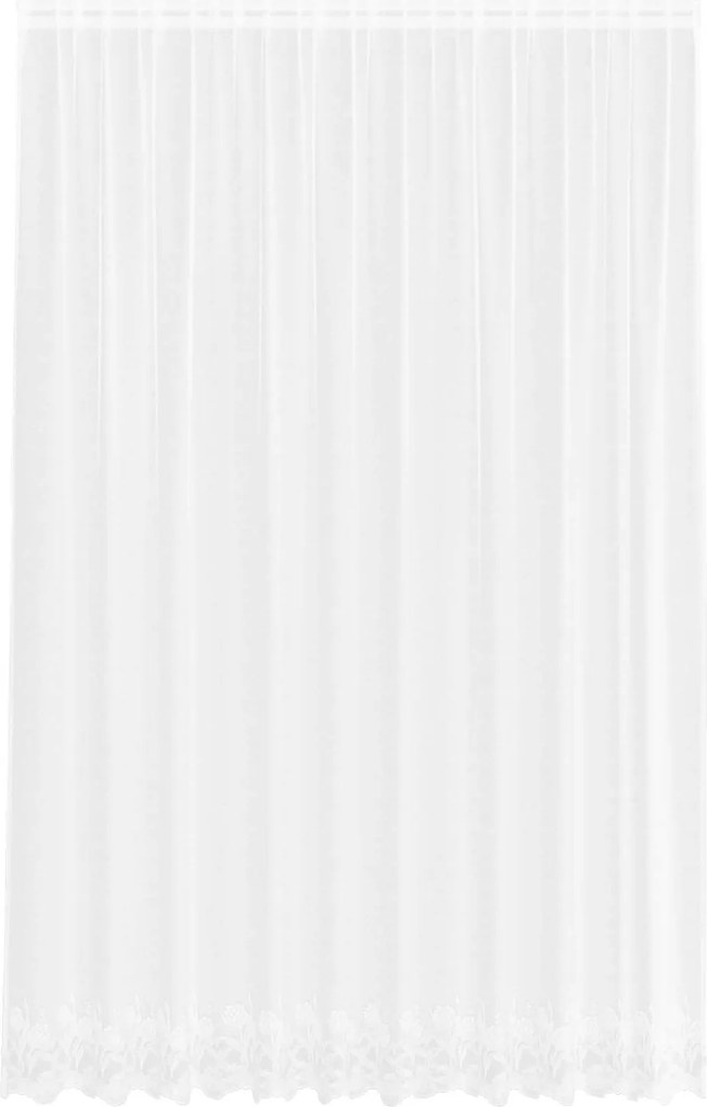 vidaXL Cortină din Dantelă cu perdele Alb 260 x 300 cm Poliester